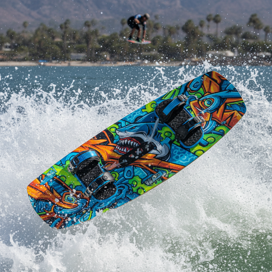 Professional wakeboard with vibrant graphics