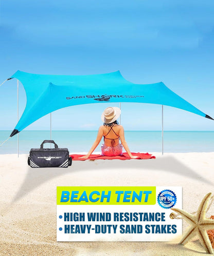 Large Pop Up Beach Tent for Outdoors: Water-Resistant, Portable Sunshade, Fits in a Duffle Bag
