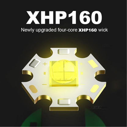Rechargeable Adjustable Brightest Zoomable Powerful XHP160 LED Headlamp Waterproof Headlight  Power Bank 18650 Battery Headlamps For Hiking Camping Fishing Running