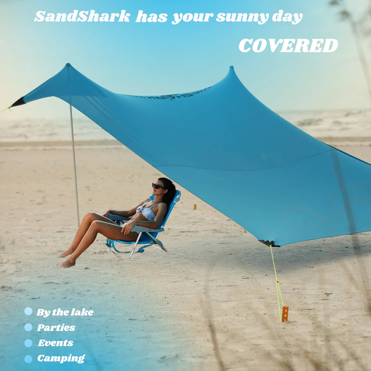 Large Pop Up Beach Tent for Outdoors: Water-Resistant, Portable Sunshade, Fits in a Duffle Bag