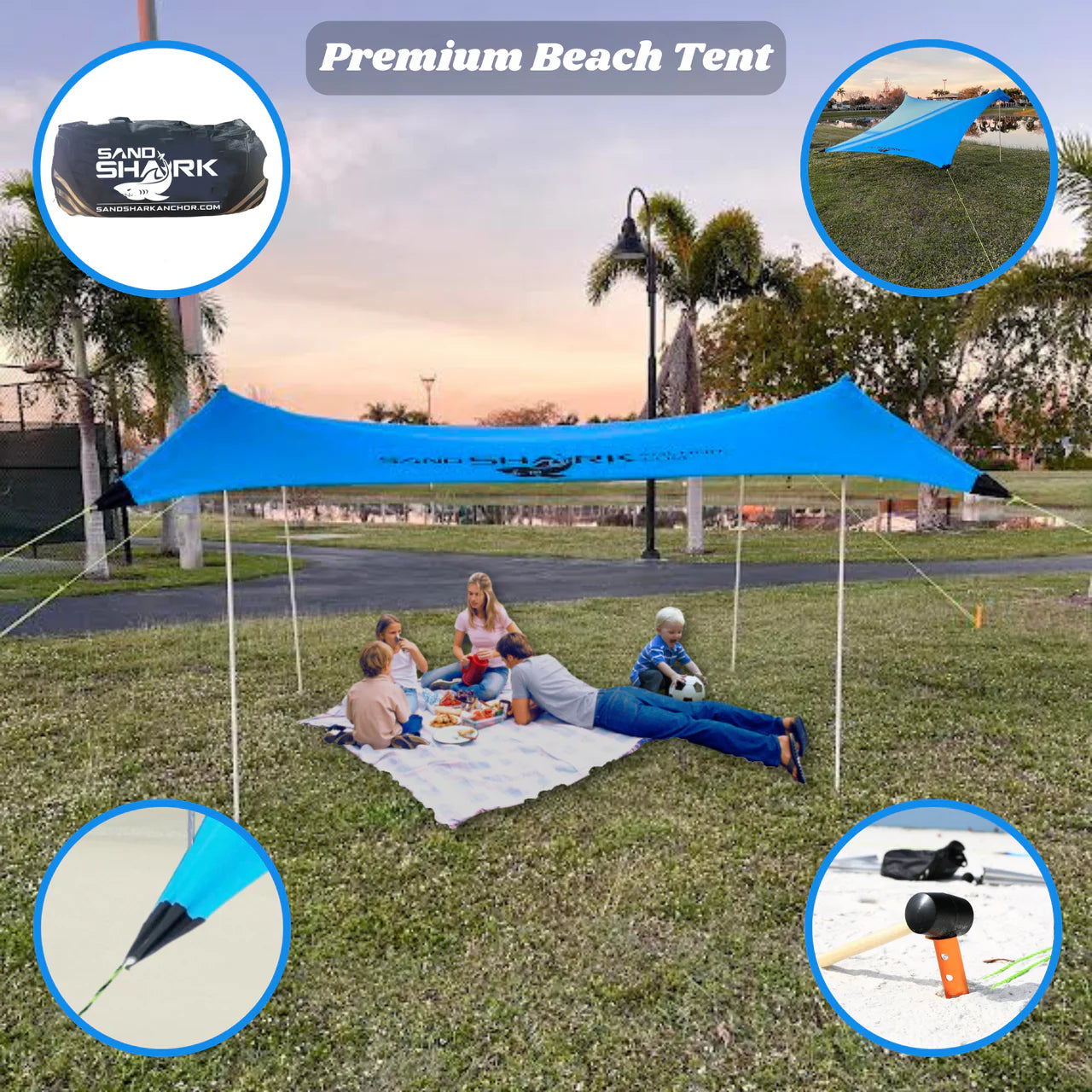 Large Pop Up Beach Tent for Outdoors: Water-Resistant, Portable Sunshade, Fits in a Duffle Bag