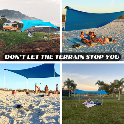 Large Pop Up Beach Tent for Outdoors: Water-Resistant, Portable Sunshade, Fits in a Duffle Bag