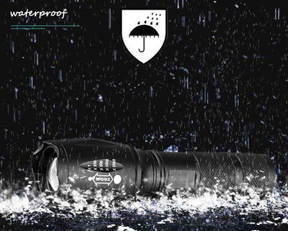 Waterproof Z45 Led Flashlight Ultra Bright Waterproof MINI Torch T6/L2/V6 zoomable 5 Modes 18650 rechargeable Battery for camping tactica Led Mini Water-Resistant Torch Light For Indoor & Outdoor Camping Hiking Accessories Gear