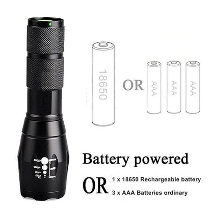 Waterproof Z45 Led Flashlight Ultra Bright Waterproof MINI Torch T6/L2/V6 zoomable 5 Modes 18650 rechargeable Battery for camping tactica Led Mini Water-Resistant Torch Light For Indoor & Outdoor Camping Hiking Accessories Gear
